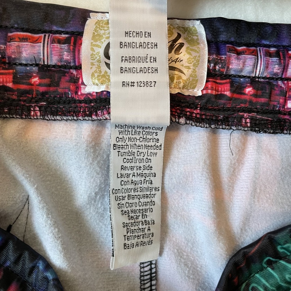 Fresh Prints of Bel Air Mens Draw String Neon Sign Print Multi Colored Shorts, M - Picture 3 of 6